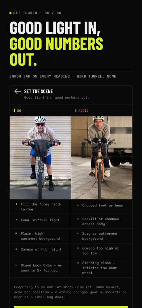 App Store screenshot: Good light in, good numbers out. Do and avoid examples for the photo.